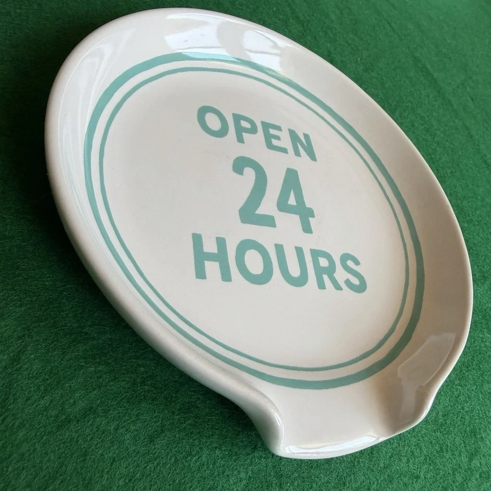 Kate Spade New York Lenox Open 24 Hours Ceramic Spoon Rest Aqua Teal White 5